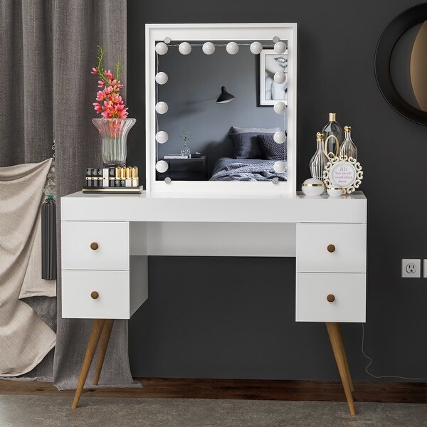 Boahaus Juno Dressing Table, Light Bulbs - On Sale - Bed Bath