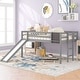 preview thumbnail 2 of 12, Modern Twin Size Wood Loft Bed With Convertible Ladder and Slide With Stair and Chalkboard
