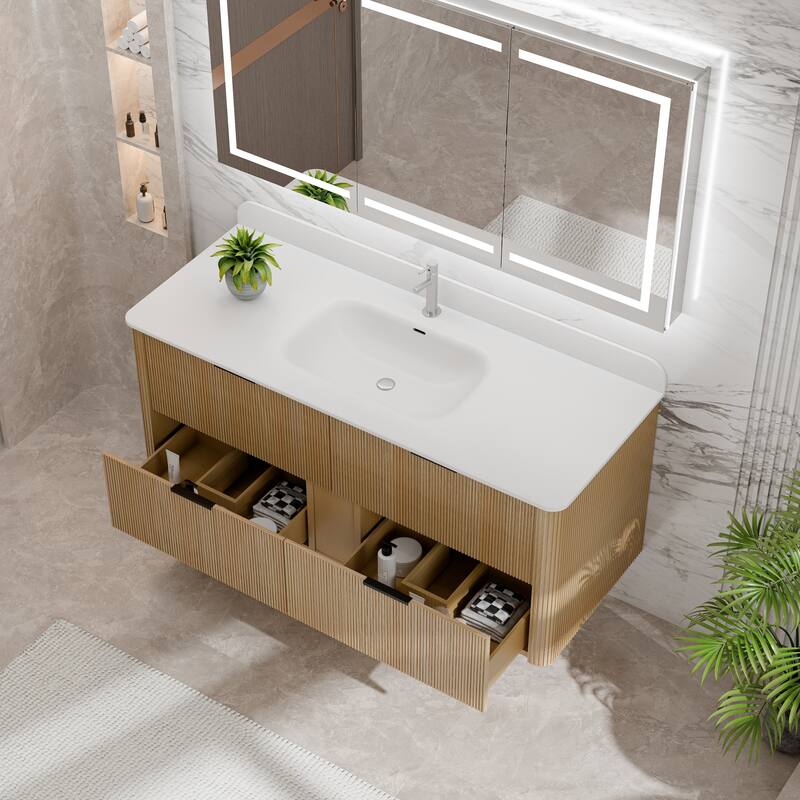 Modland 48" Fluted Floating Vanity with Sink - 48 inch