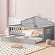 preview thumbnail 1 of 34, Wooden Twin Size Daybed with Trundle and Sensor Light for Kids,Toddler Grey