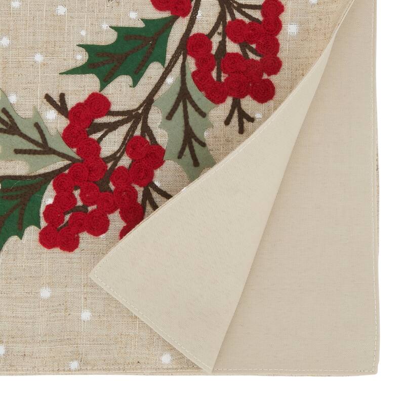 Holiday Cheer Holly Berry Table Runner - 16"x70"