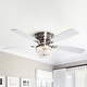 preview thumbnail 1 of 5, Modern 5-Blade Silver Crystal Low Profile Ceiling Fan with Remote Control - 48 Inches