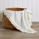 preview thumbnail 3 of 4, Ivory Boho Bohemian Collection Girl Boy Baby Receiving Security Blanket - Gender Neutral Off White Farmhouse Fringe Cotton