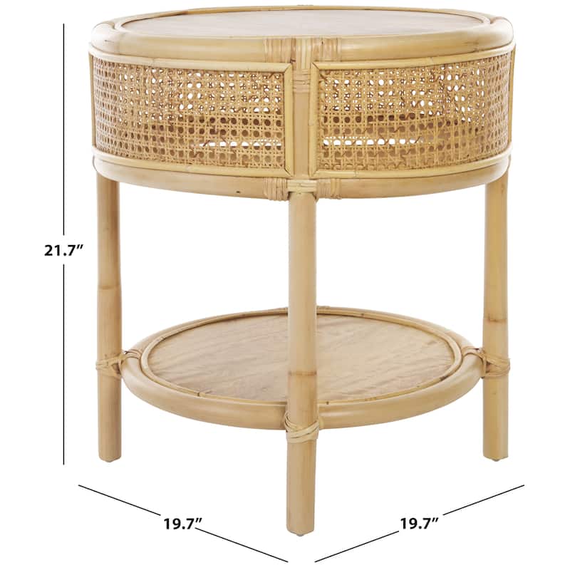 SAFAVIEH Arvid Solid Wood 1-Shelf Round Accent Table (Fully Assembled) - 20"W x 20"D x 22"H