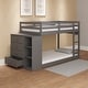 preview thumbnail 1 of 7, Solid Wood Twin over Twin Bunk Bed with Storage Cabinet & Ladder Gray - Twin