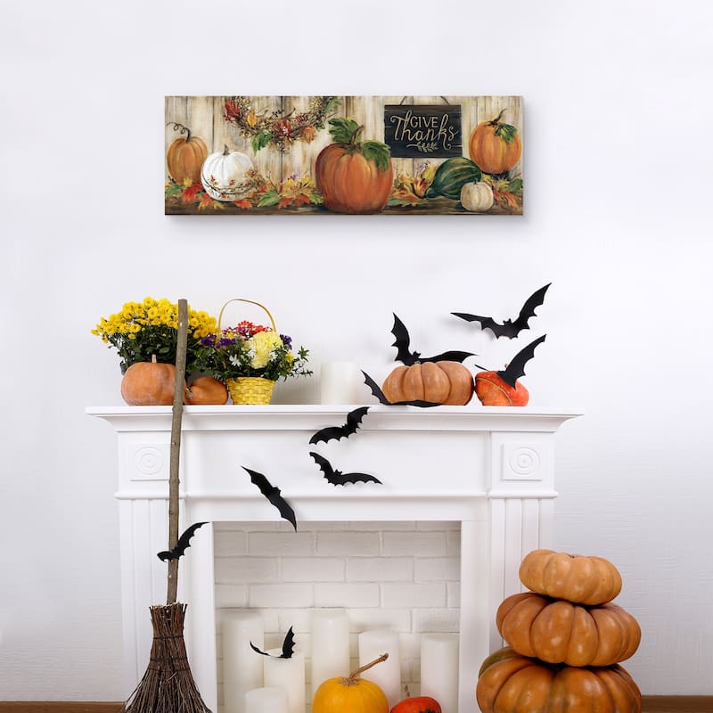 Give Thanks Pumpkins by Marilyn Dunlap Canvas Art Print