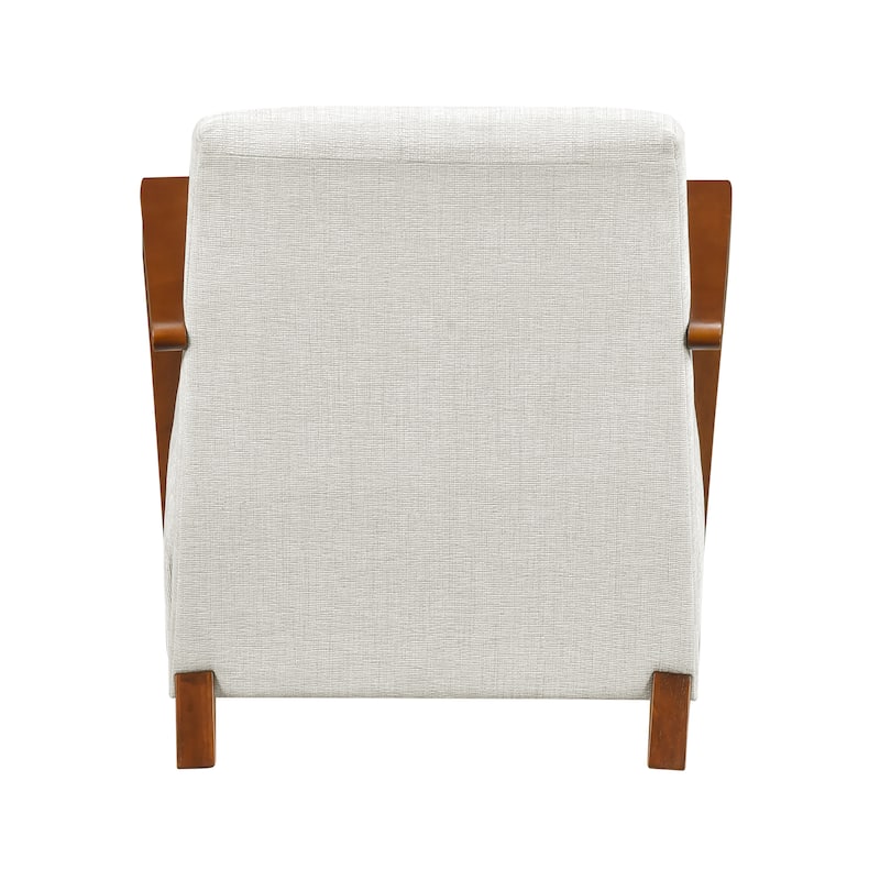 Lyle 28.5" Chenille Accent Chair - Chestnut Finish Solid Wood Frame
