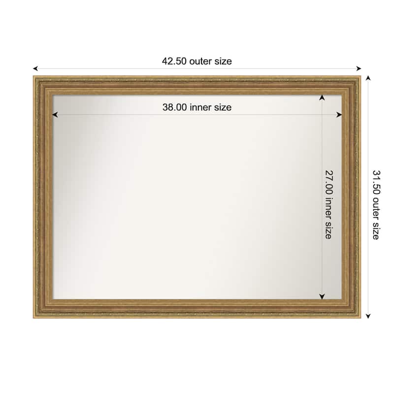 Elliot Gold Non-Beveled Framed Bathroom Vanity Wall Mirror - Elliot Gold - 43 x 32 in