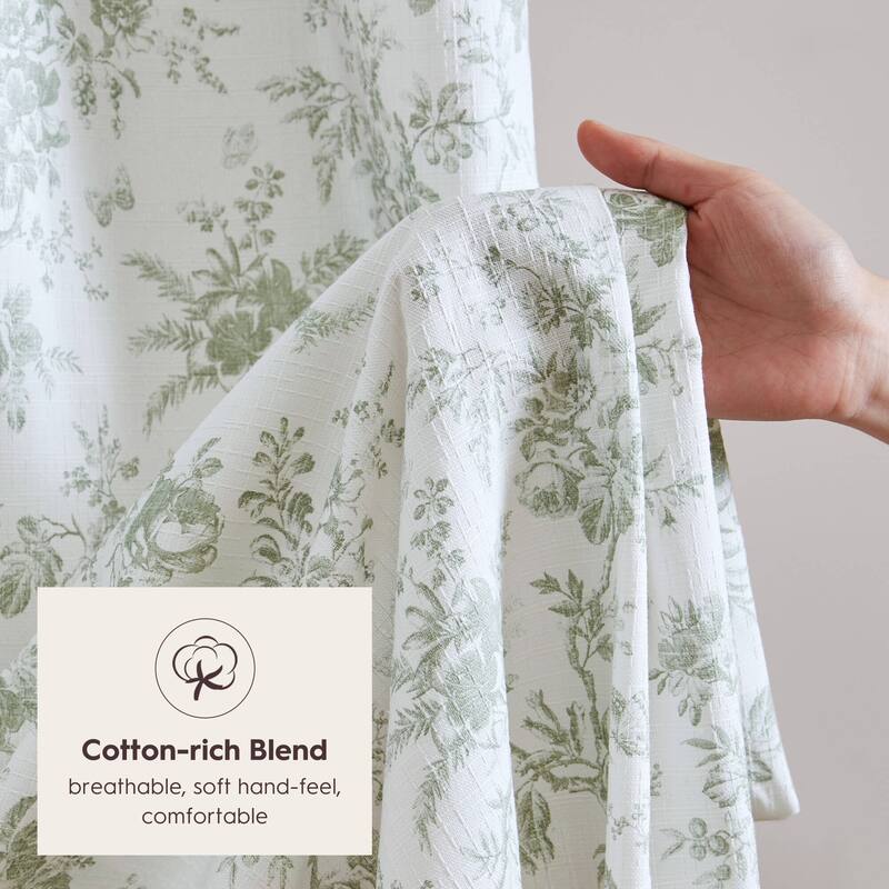 Laura Ashley Walled Garden Shower Curtain -- slub dobby 180gsm