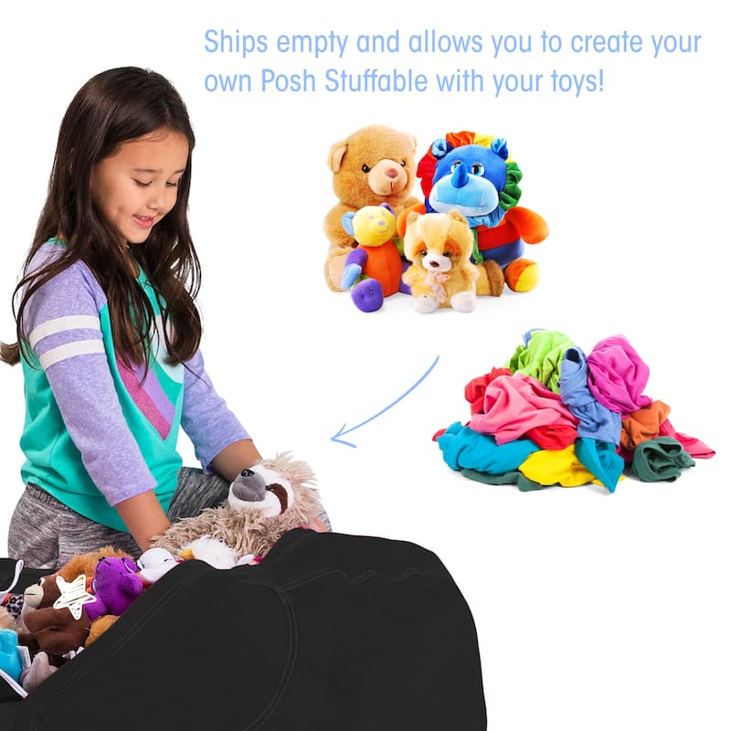 Kids' Stuffed Animal Storage Bean Bag Chair Cover or Toy Organizer