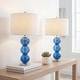 preview thumbnail 41 of 63, JONATHAN Y Ella 27" Glass Triple-Sphere LED Table Lamp, Mercury Silver/Chrome (Set of 2) Cobalt Blue