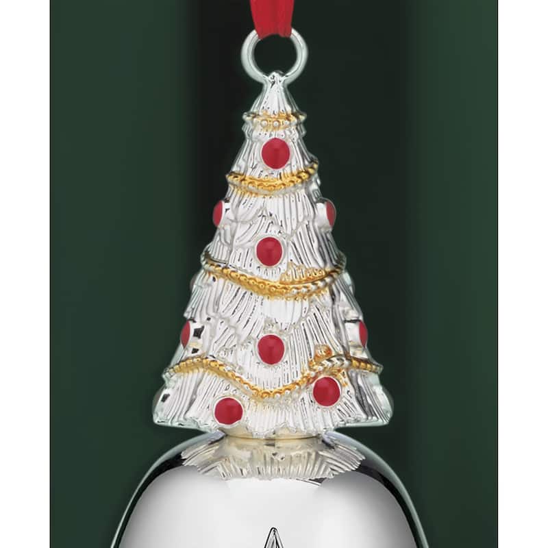 Lenox 2025 Musical Bell Silverplate Ornament, We Wish You a Merry Christmas - 2.5"L x 2.5"W x 4"H