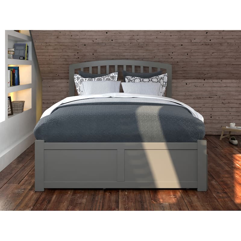 Richmond Full Solid Wood Platform Bed with Footboard & Full Trundle