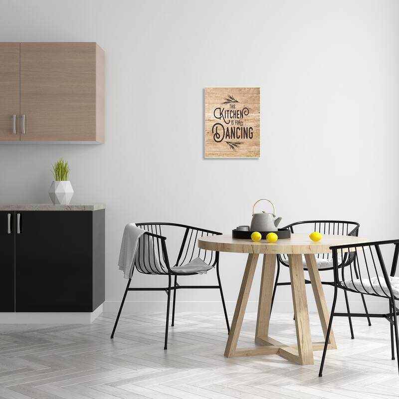 Stupell This Kitchen Is For Dancing Distressed Wood Typography Wall Plaque Art