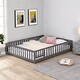 preview thumbnail 1 of 18, Full Size Wood Platform Bed Frame with Door, Fence