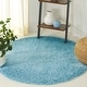 preview thumbnail 87 of 98, SAFAVIEH Indie Shag Hasna 2-inch Thick Rug 4' Round - Turquoise - Round