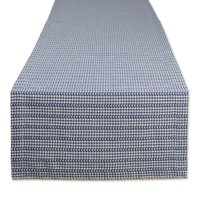 DII Pumpkin Spice Farmhouse Gingham Table Runner - 14x108" - Blue