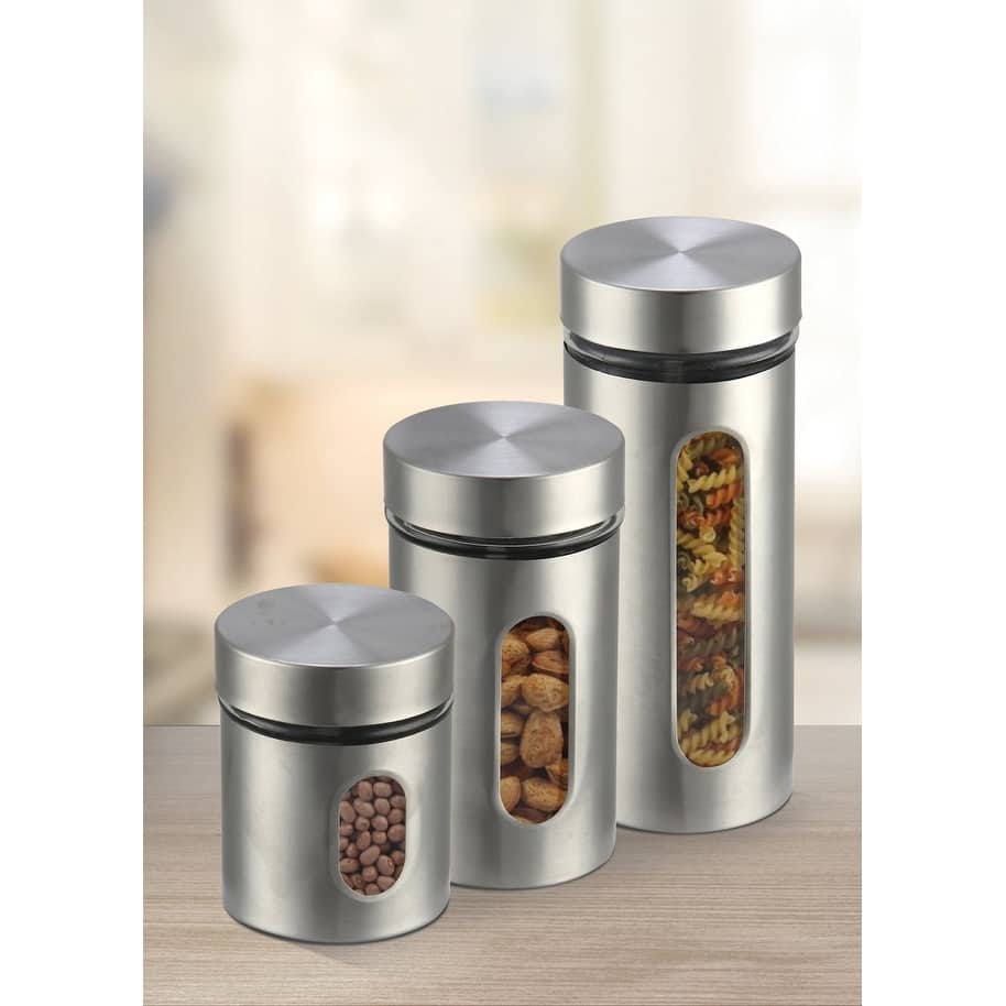 Zanzer Stainless Steel Canister 3 Piece Food Storage