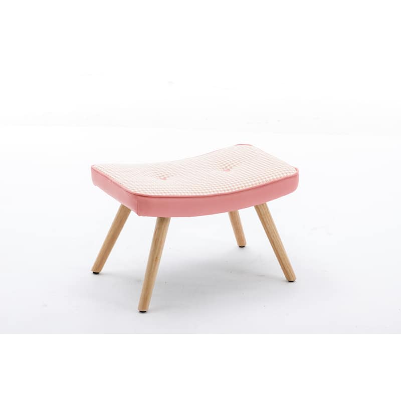 Wooden Step ottoman,Wooden Step Stool for Adults,Square Cushion Foot Stool,Small Stool with Non-Slip Pad,Wood Stool Suitable