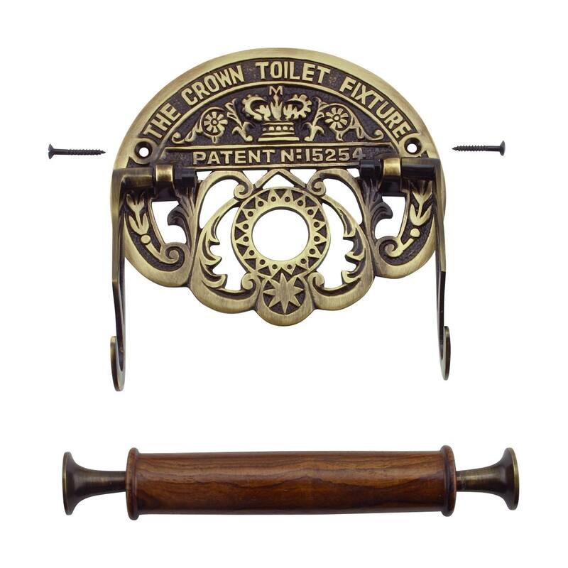 Toilet Paper Holder Stand Brass 7.5" Wall Mount Toilet Paper Roll Holder Renovators Supply