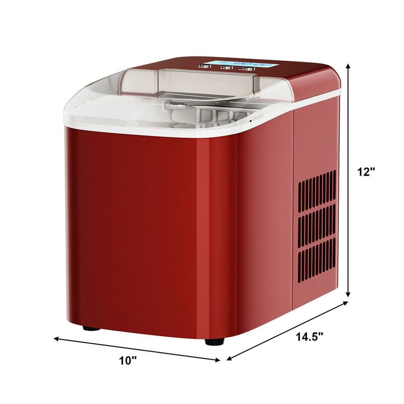 26 lbs Countertop LCD Display Ice Maker with Ice Scoop