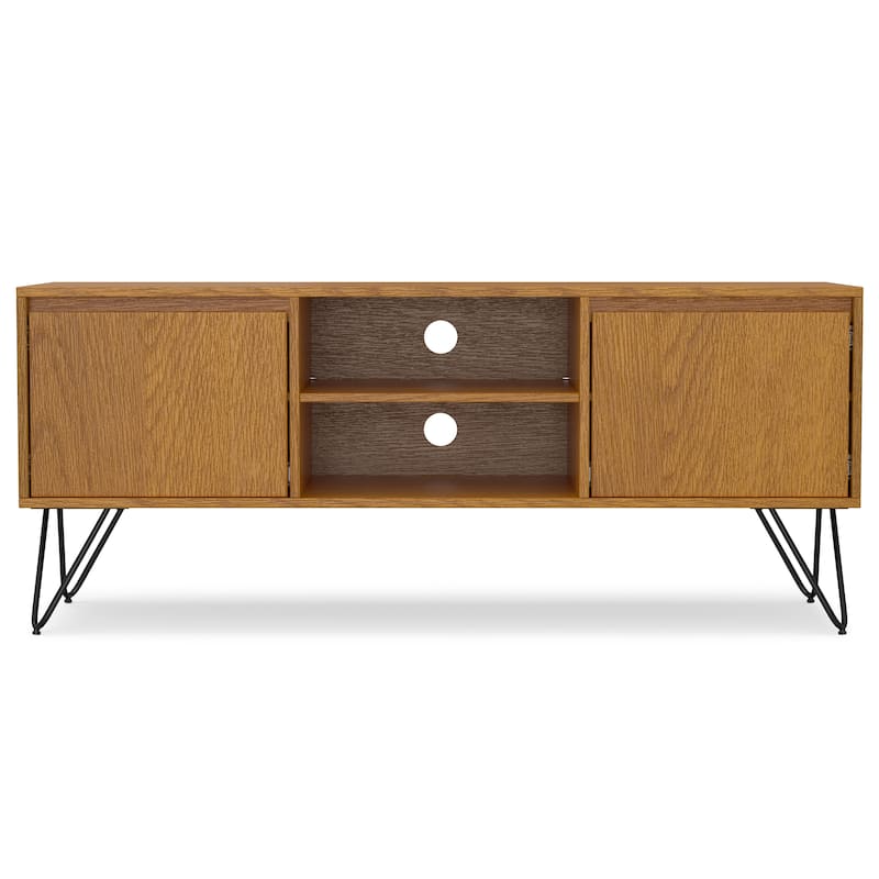 WYNDENHALL Moreno 60 inch Wide Industrial TV Media Stand For TVs up to 65 inches - 60"w x 18"d x 25" h