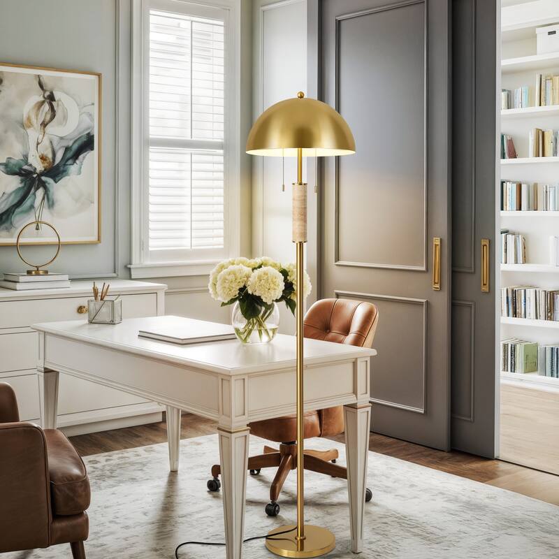 Dome Metal with Marble Base LED Table Lamp Classic Glam Bedside Lamp