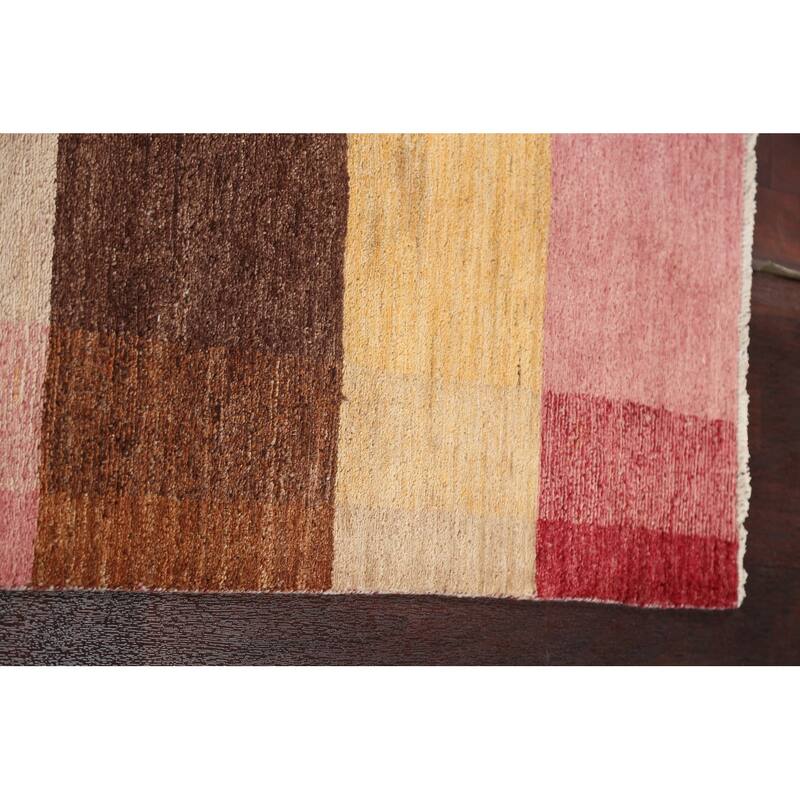 Modern Gabbeh Kashkoli Runner Rug Wool Hand-knotted Oriental Carpet - 2'6" x 14'10"