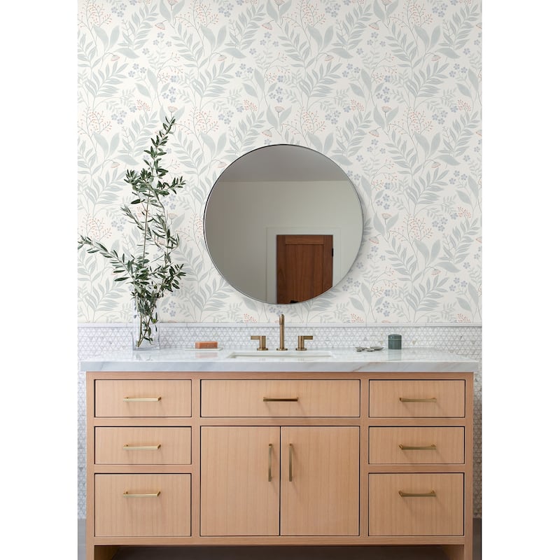 NuWallpaper Amanda Blue Green Peel and Stick Wallpaper