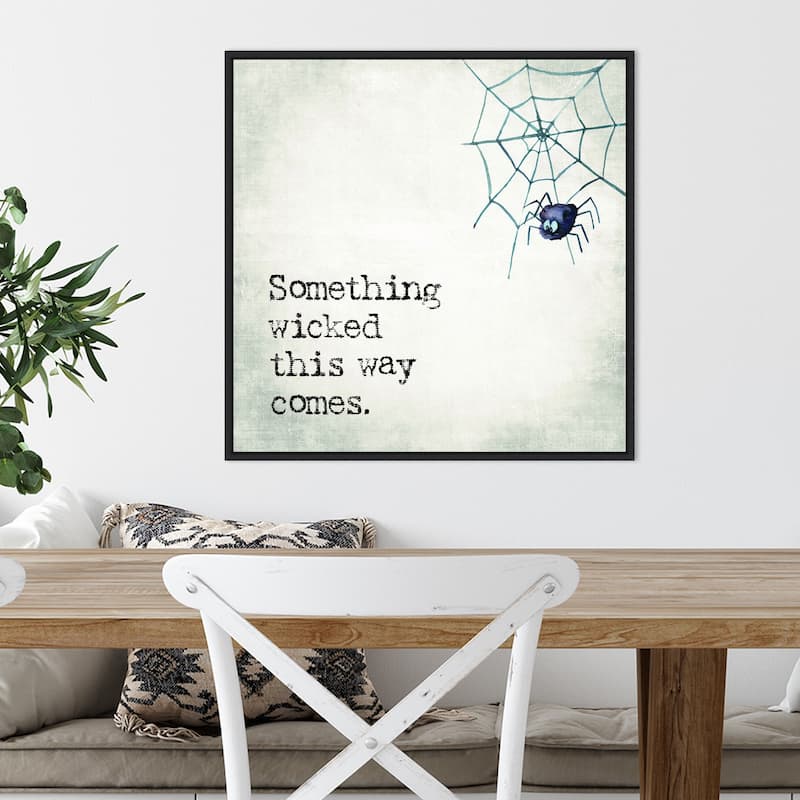 Amanti Art Something Wicked Spider Framed Canvas Wall Art