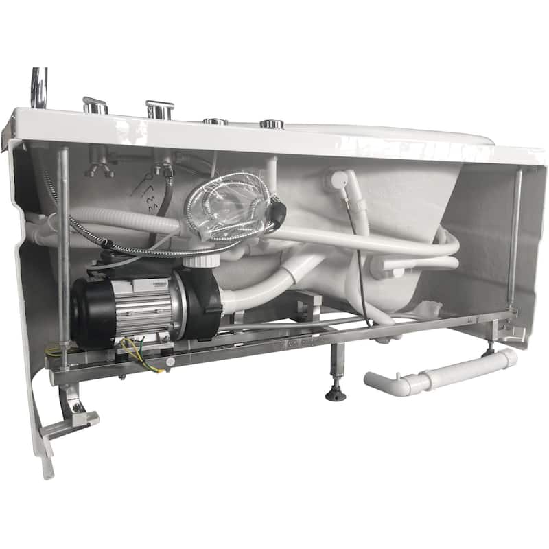 Eago 57-1/8" Acrylic Whirlpool Bathtub for Alcove Installations with