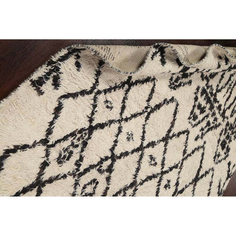 Vegetable Dye Moroccan Berber Oriental Wool Runner Rug Hand-knotted - 4'9" x 11'7"
