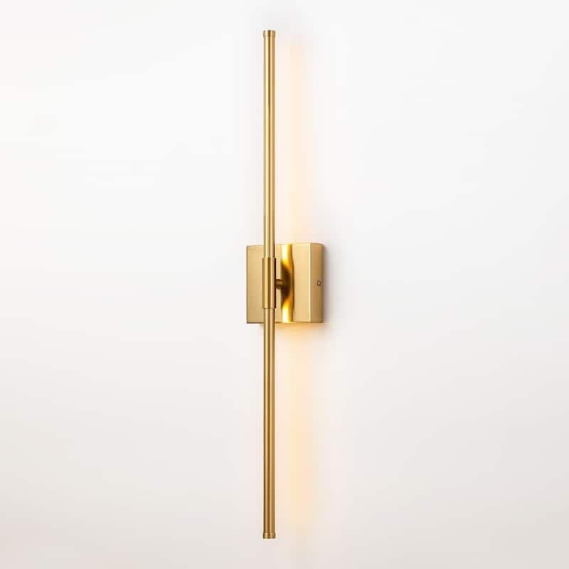 1-Light Black/ Gold/ Nickel Modern Long Linear Strip Wall Sconce Dimmable LED Bathroom Vanity Light