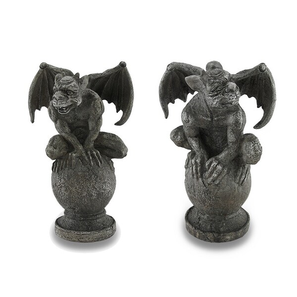 Shop Pair Of Guardian Gargoyle Stone Look Statues Free