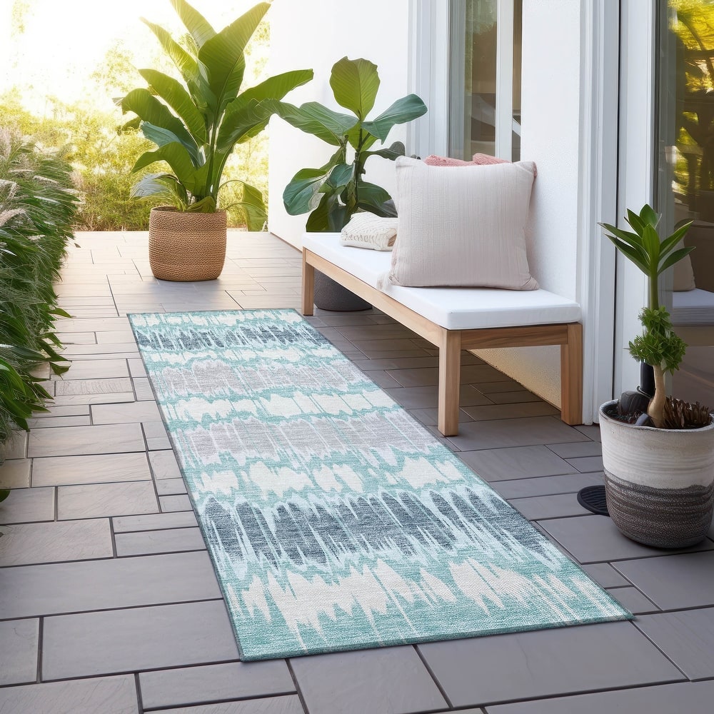 Machine Washable Indoor/ Outdoor Chantille Contemporary Ombre Rug