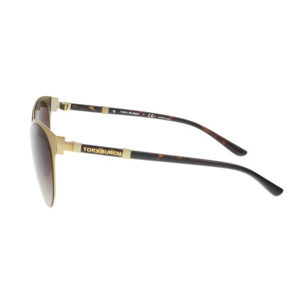 Shop Tory Burch Ty6058 324013 Gold Cat Eye Sunglasses 55 19 135