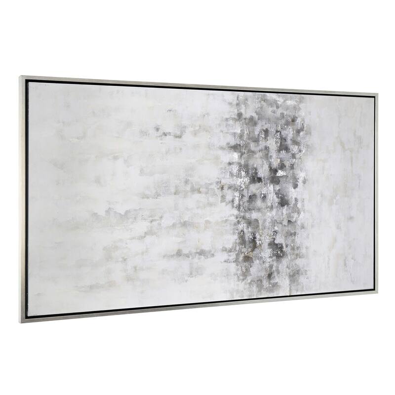 "Winter Storm" Hand Painted Monochromatic Abstract on Canvas - 74" x 2" x 40"