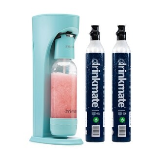Drinkmate Omnifizz Sparkling Water Maker Bundle - Carbonates Any Drink, Includes CO2, Bottle & Lemonade Syrup