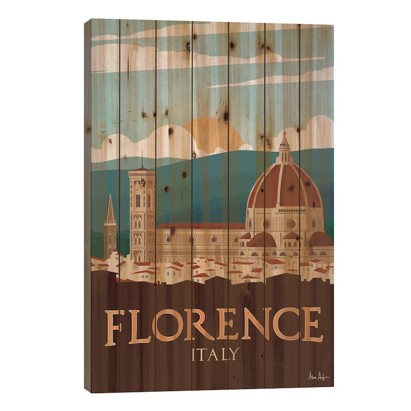 Florence Print On Wood by IdeaStorm Studios - Multi-Color - 40x26x1.5