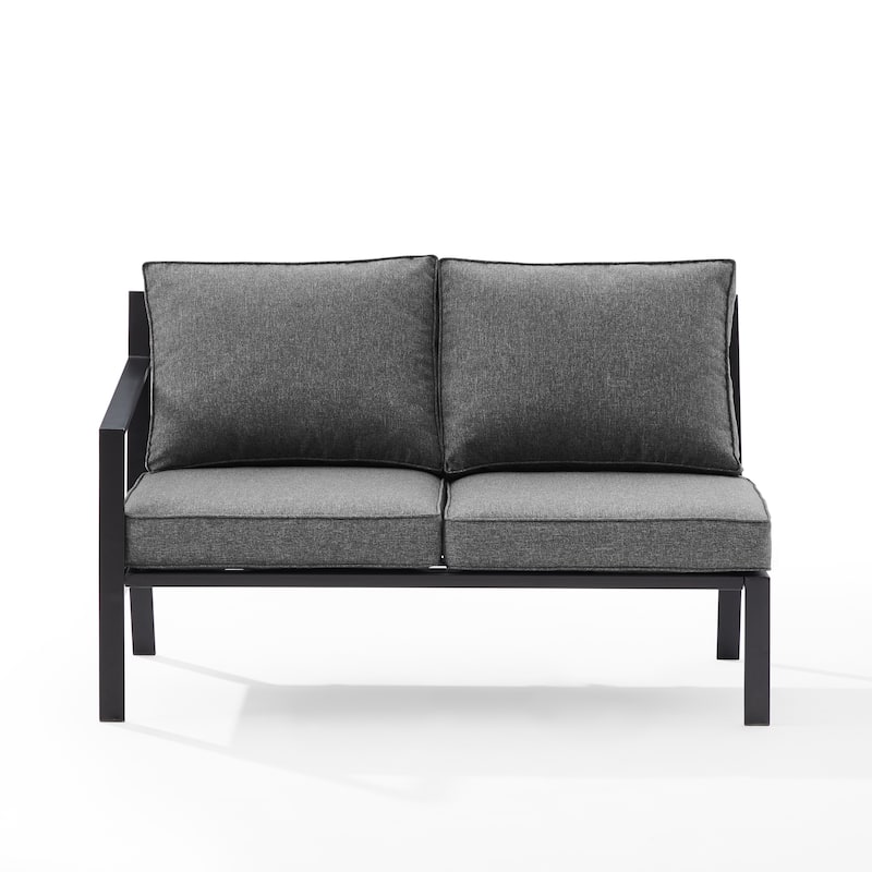 Crosley Clark Outdoor Metal Sectional Left Side Loveseat