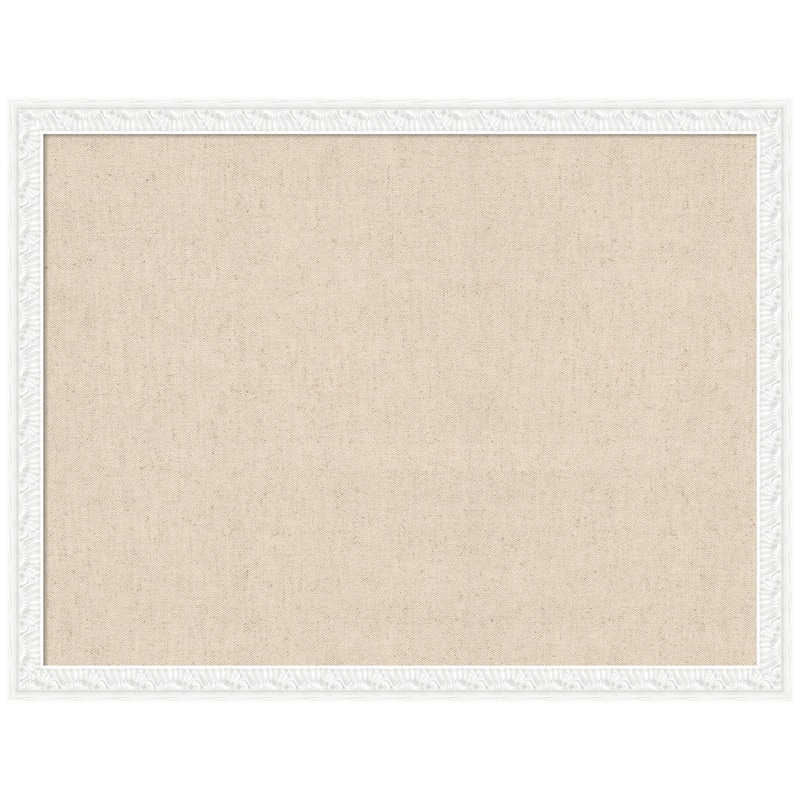 Kate and Laurel Pinboard Neutral Linen - 26x20 - Bethany White