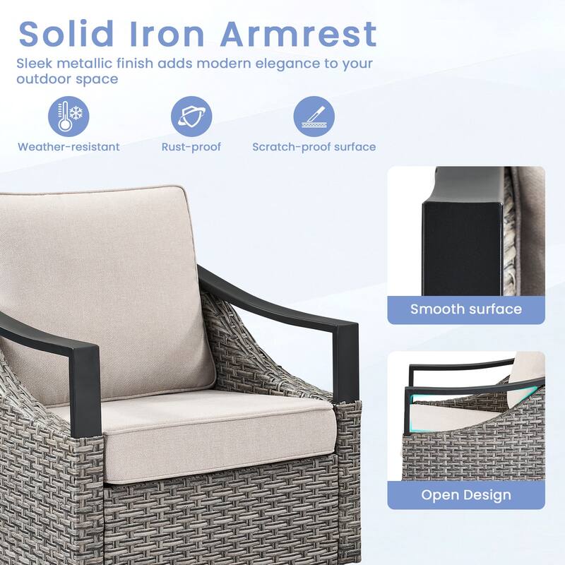 Pocassy Outdoor Patio Swivel Glider Chairs with Cushion