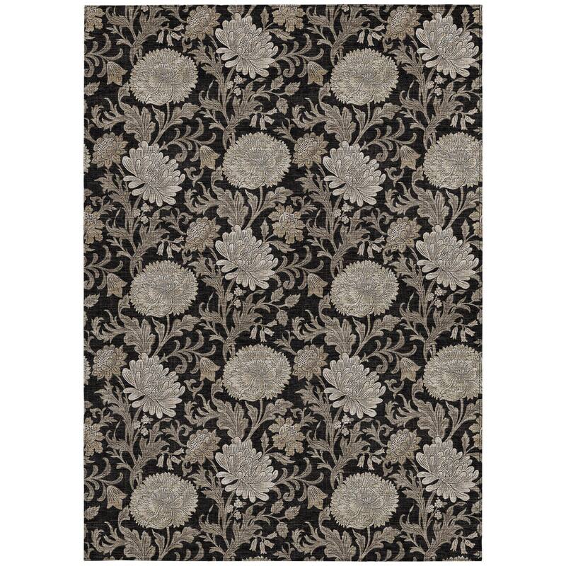 HomeRoots Floral Transitional Rectangle Outdoor Rug