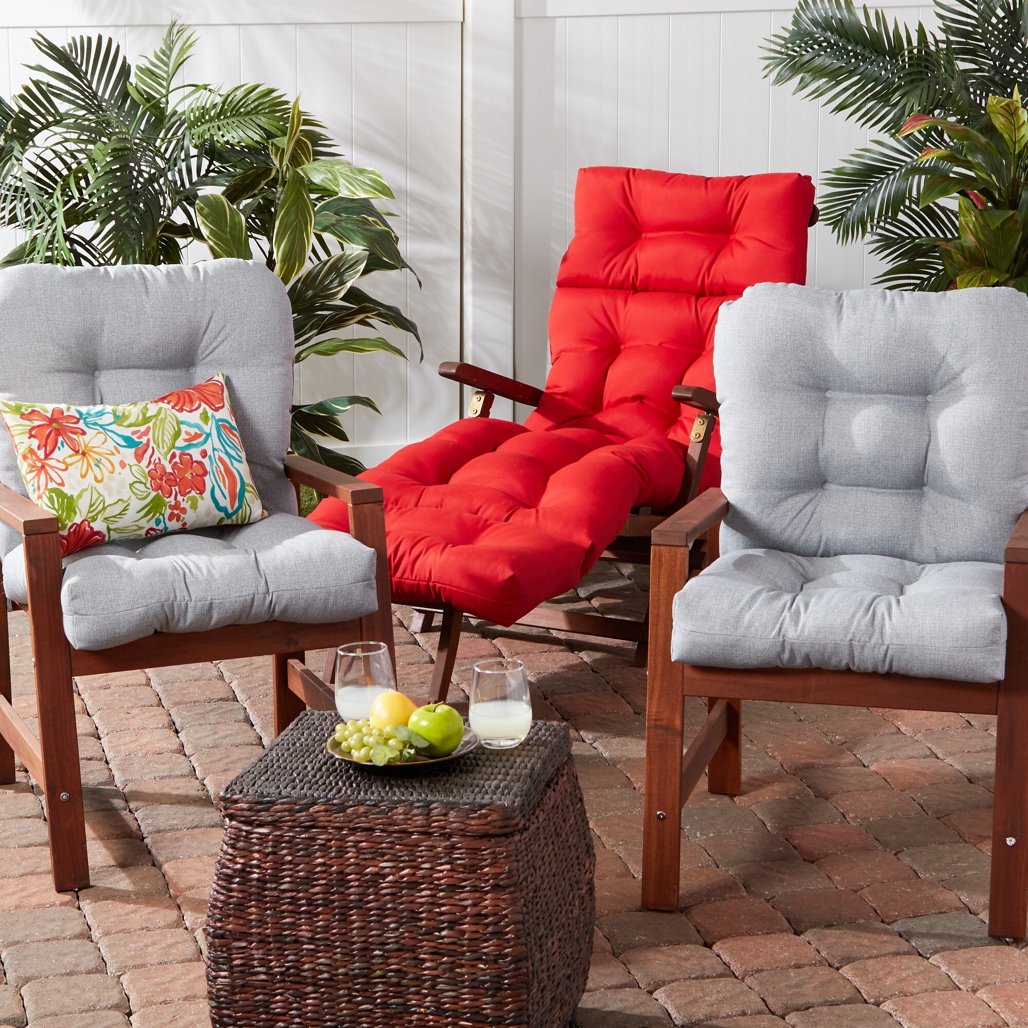 Overstuffed outdoor store cushions
