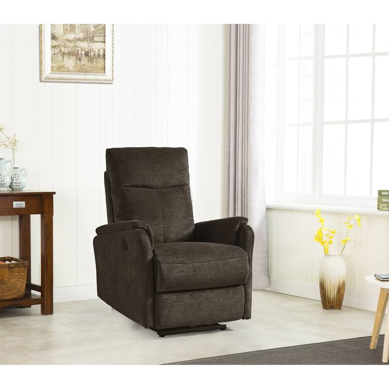 Recliner Chair with Power Recline, USB Port, Lumbar Support, and Anti-Pilling Fabric - Ideal for Small Spaces