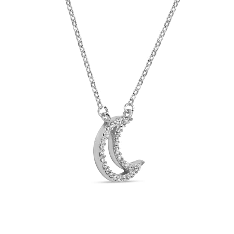 1/10ct Diamond Geometric Pendant Necklace in Silver for Women