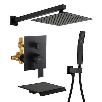 3-Function Wall Mount Shower Faucet with 12 in. Fixed shower head