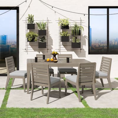Homestyles 7-Piece Sustain Gray Wood Outdoor Set
