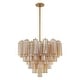 preview thumbnail 1 of 5, Addis 12 Light Aged Brass Chandelier - 26.75"W x 21.5"H x 26.75"D