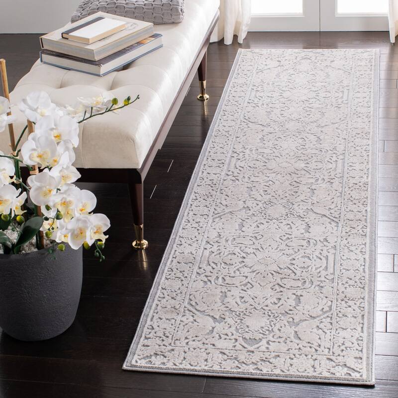 SAFAVIEH Reflection Gyda Modern Oriental Rug - 2'3" x 8' Runner - Light Grey/Cream - Runner